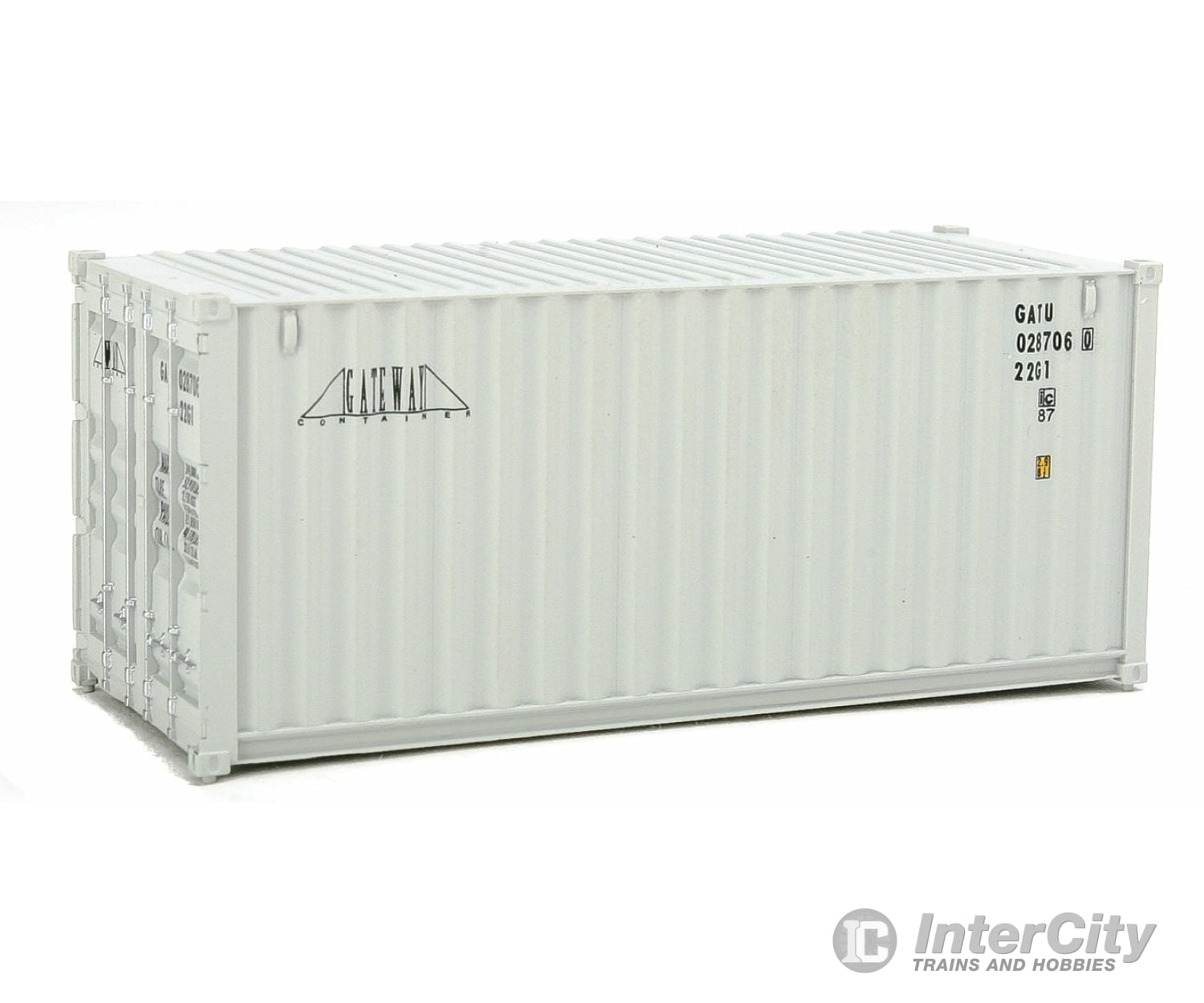 Walthers Scenemaster 8063 20’ Corrugated Container - Assembled -- Gateway (Gray) Freight Loads &