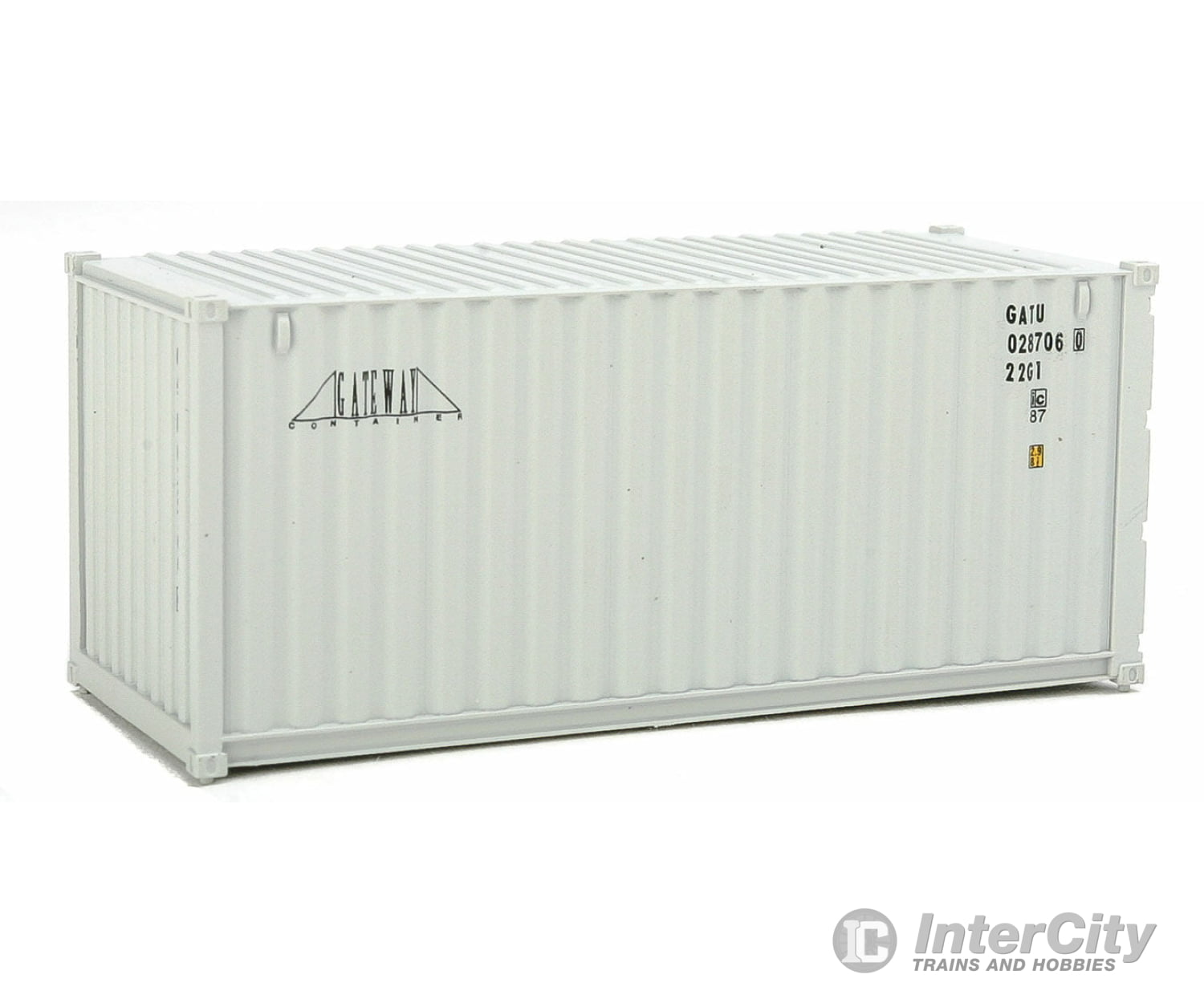 Walthers Scenemaster 8063 20’ Corrugated Container - Assembled -- Gateway (Gray) Freight Loads &