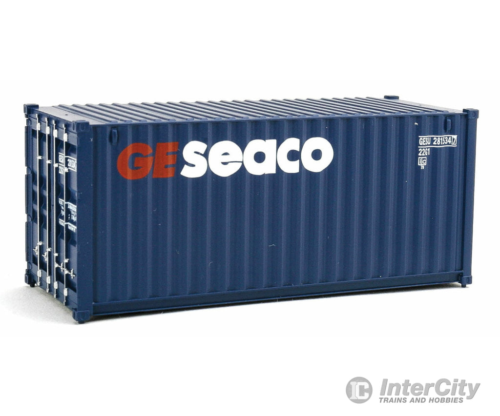 Walthers Scenemaster 8064 20’ Corrugated Container - Assembled -- Ge Seaco (Blue White Red)