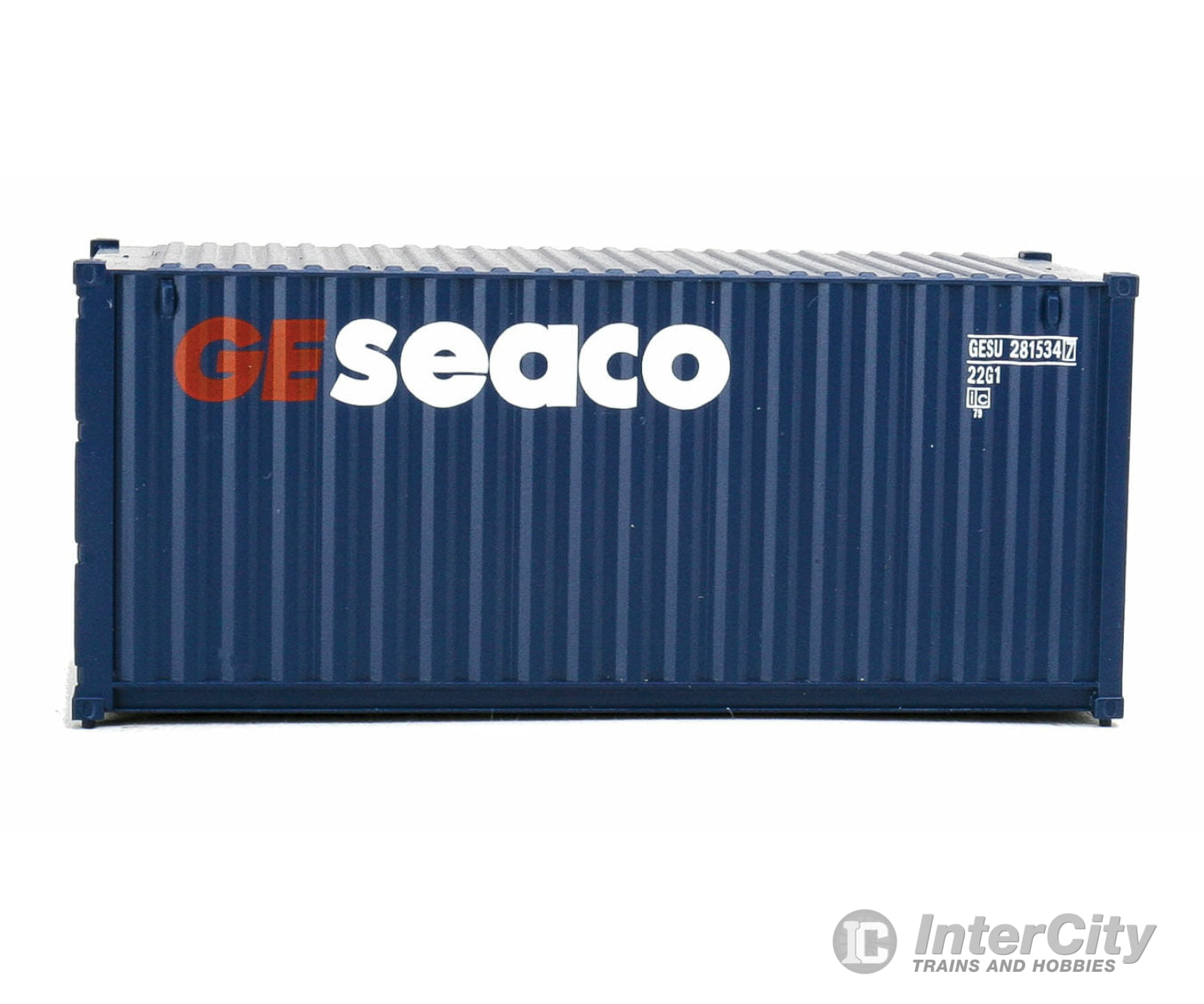 Walthers Scenemaster 8064 20’ Corrugated Container - Assembled -- Ge Seaco (Blue White Red)