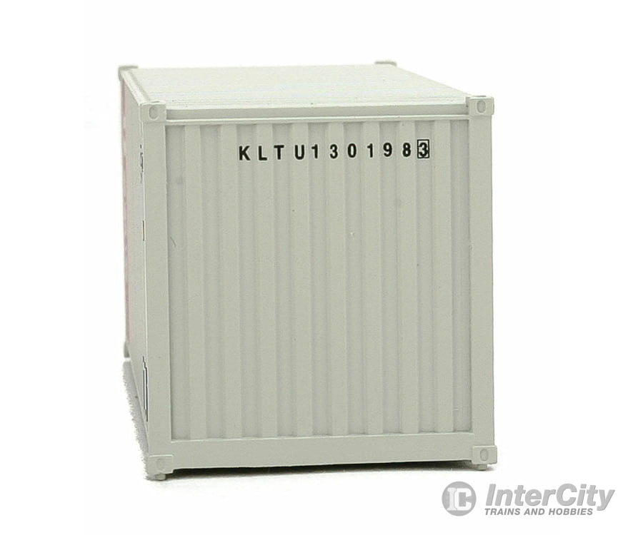 Walthers Scenemaster 8065 20’ Corrugated Container - Assembled -- K-Line (Gray Red White) Freight
