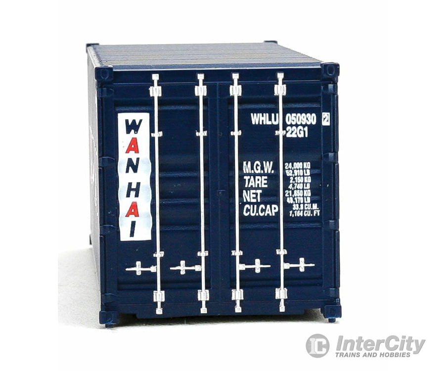 Walthers Scenemaster 8066 20’ Corrugated Container - Assembled -- Wan Hai (Blue White Red A