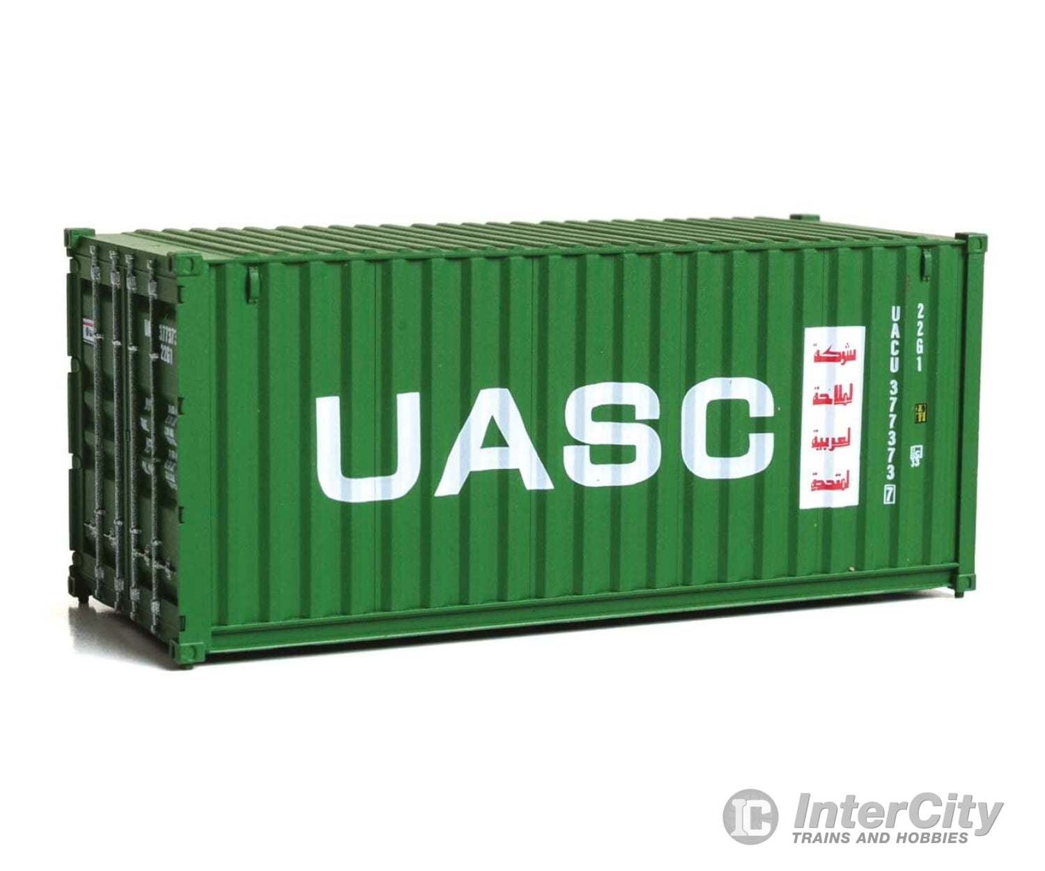 Walthers Scenemaster 8076 20’ Corrugated Container - Assembled -- Uasc (Green White Red) Freight