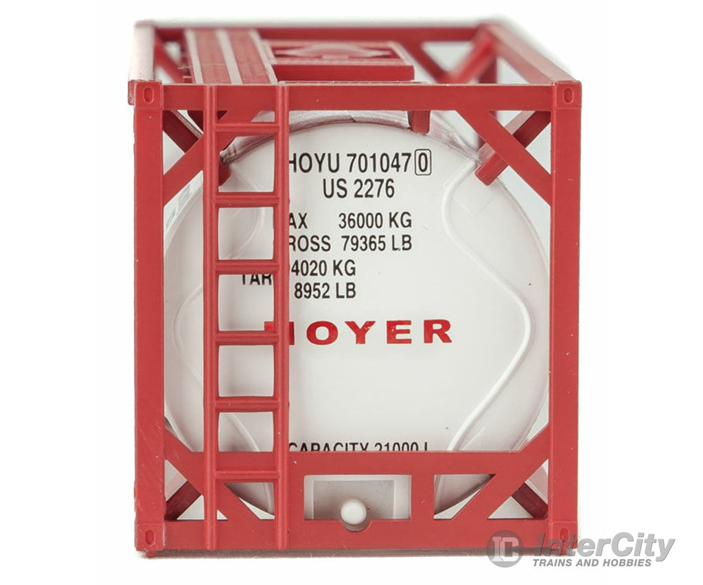 Walthers Scenemaster 8108 20’ Tank Container - Kit -- Hoyer (White Red) Freight Loads & Containers