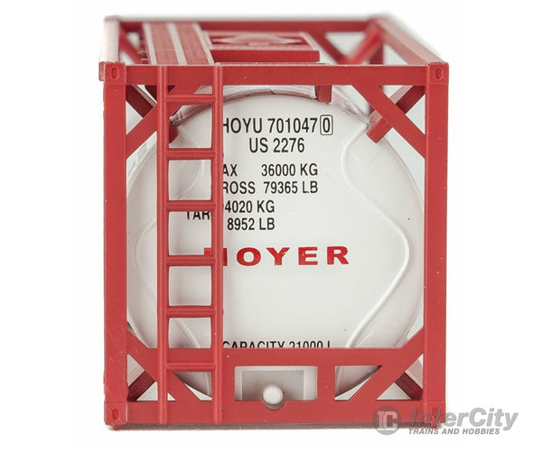 Walthers Scenemaster 8108 20’ Tank Container - Kit -- Hoyer (White Red) Freight Loads & Containers