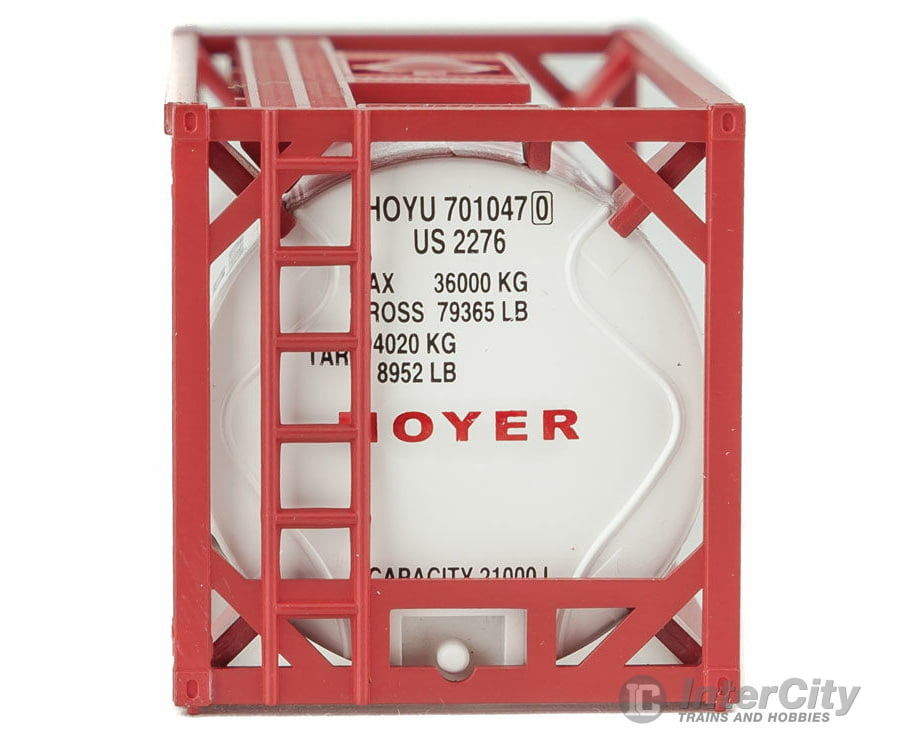 Walthers Scenemaster 8108 20’ Tank Container - Kit -- Hoyer (White Red) Freight Loads & Containers