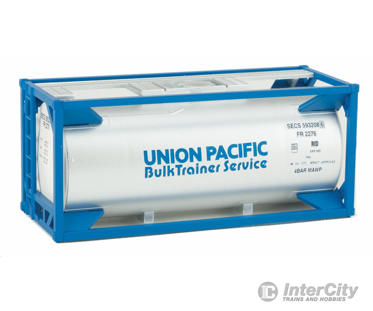 Walthers Scenemaster 8110 20’ Tank Container - Kit -- Union Pacific(R) (White Blue) Freight Loads