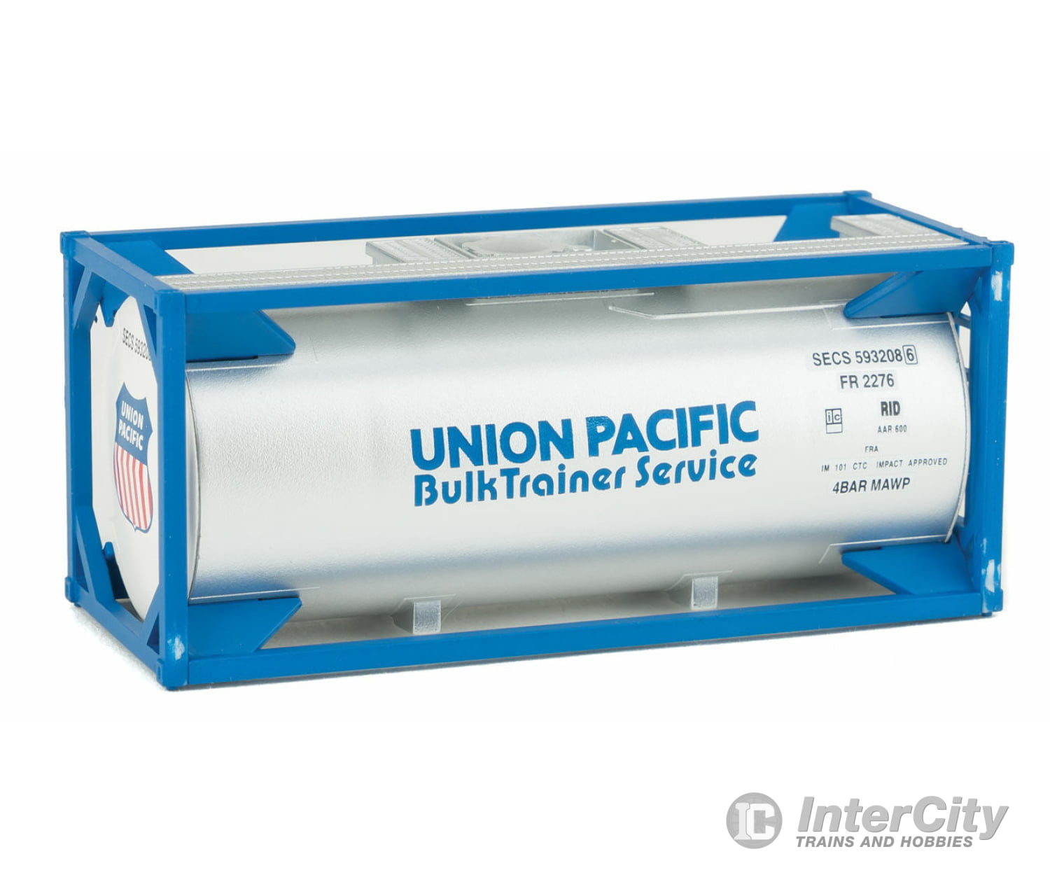 Walthers Scenemaster 8110 20’ Tank Container - Kit -- Union Pacific(R) (White Blue) Freight Loads