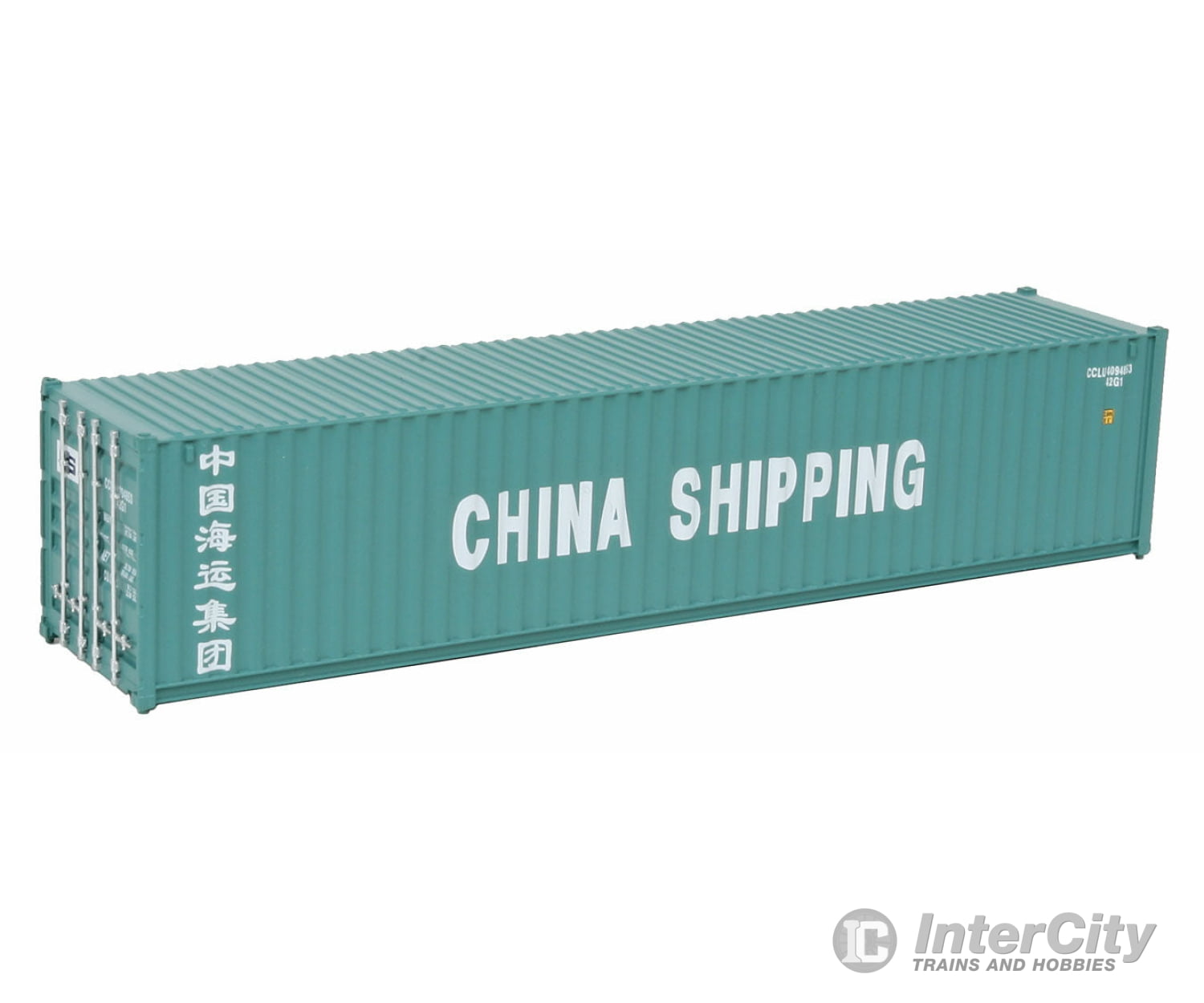 Walthers Scenemaster 8151 40’ Corrugated Container - Assembled -- China Shipping (Green White)