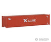 Walthers Scenemaster 8153 40’ Corrugated Container - Assembled -- K-Line (Red White) Freight