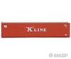 Walthers Scenemaster 8153 40’ Corrugated Container - Assembled -- K-Line (Red White) Freight