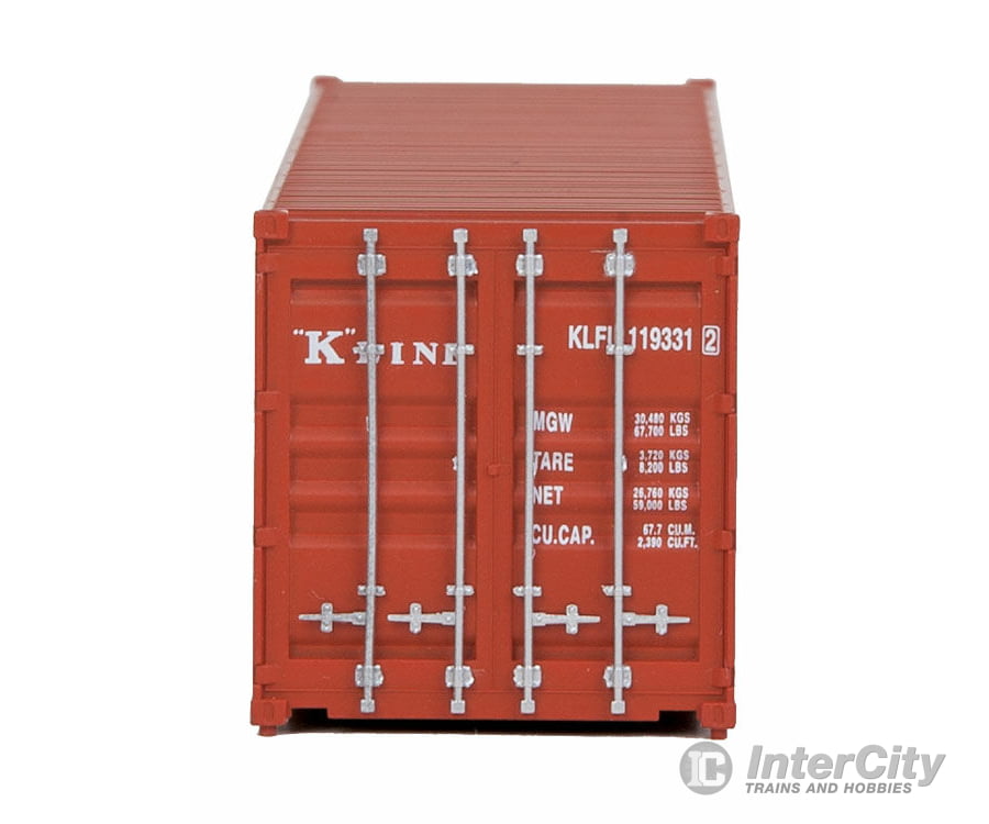 Walthers Scenemaster 8153 40’ Corrugated Container - Assembled -- K-Line (Red White) Freight
