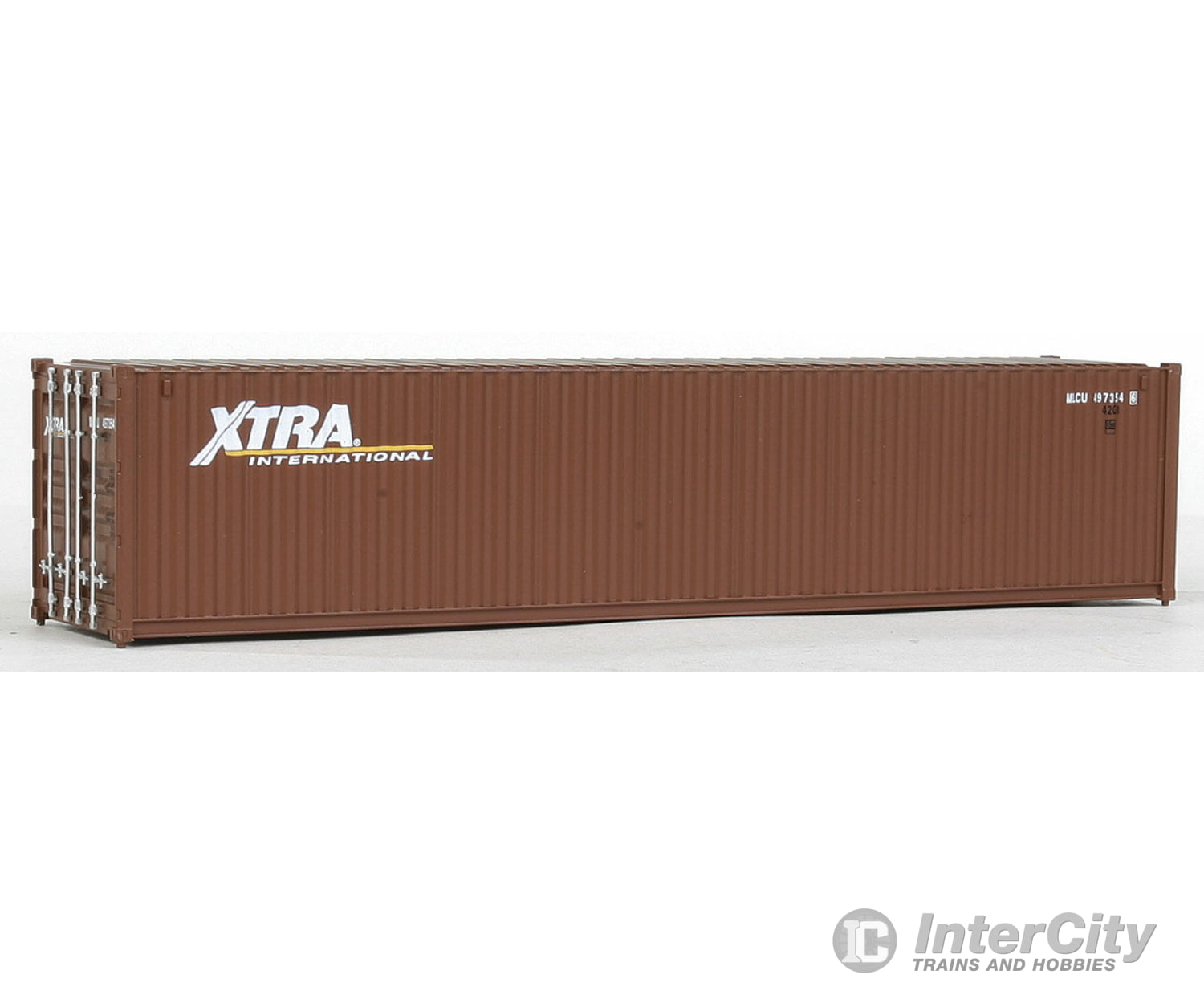 Walthers Scenemaster 8154 40’ Corrugated Container - Assembled -- Xtra (Brown White) Freight