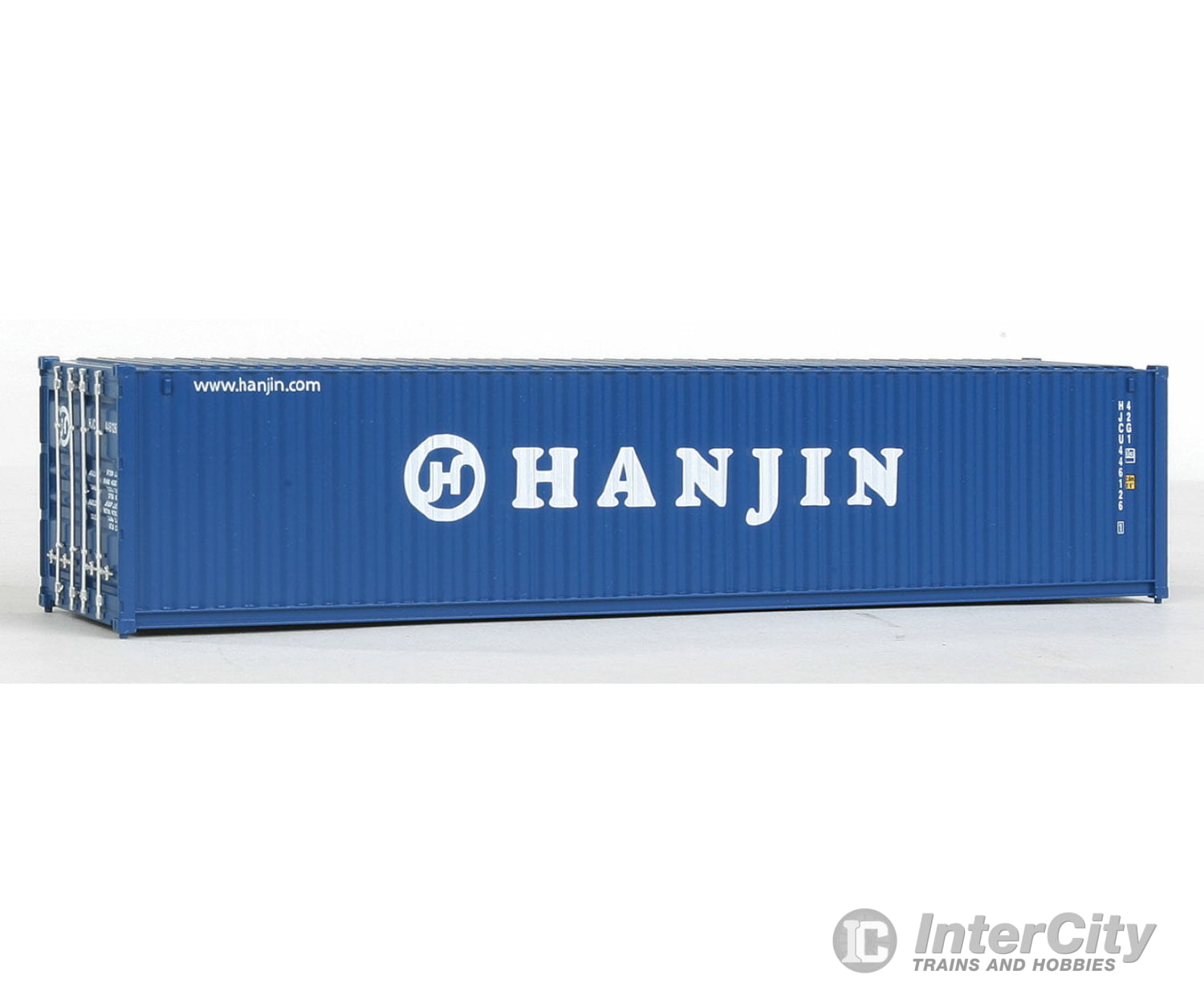 Walthers Scenemaster 8158 40’ Corrugated Container - Assembled -- Hanjin Freight Loads & Containers