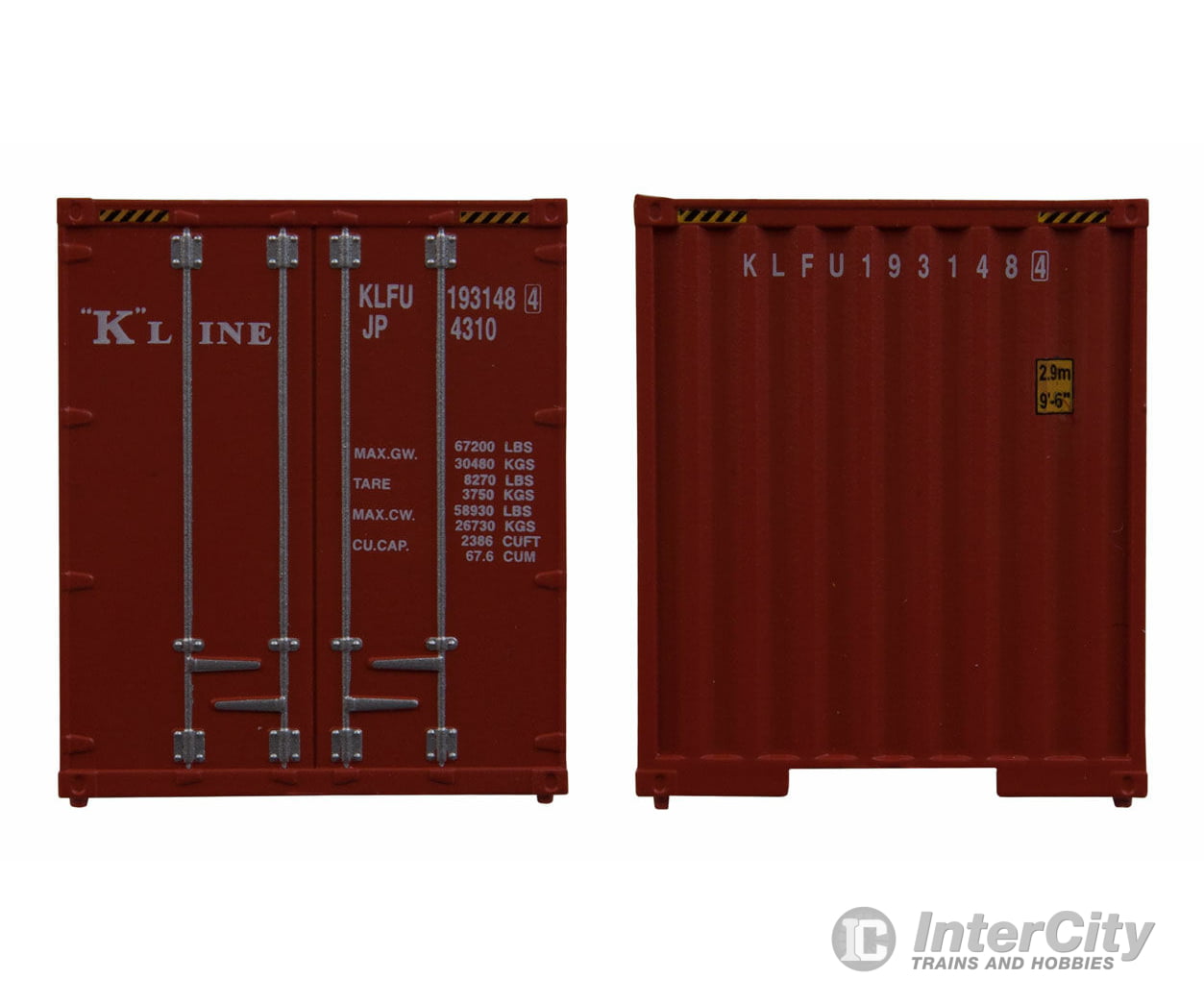 Walthers Scenemaster 8203 40’ Hi Cube Corrugated Container W/Flat Roof - Assembled -- K-Line
