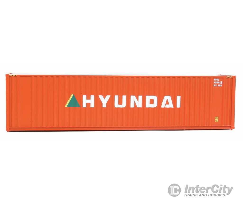 Walthers Scenemaster 8207 40’ Hi Cube Corrugated Container W/Flat Roof - Assembled -- Hyundai