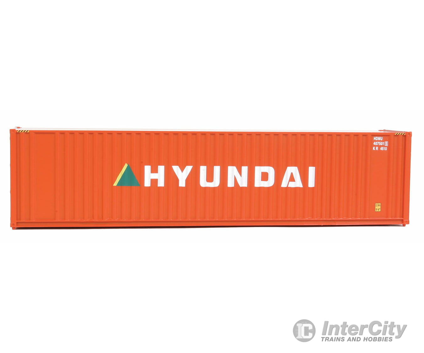 Walthers Scenemaster 8207 40’ Hi Cube Corrugated Container W/Flat Roof - Assembled -- Hyundai