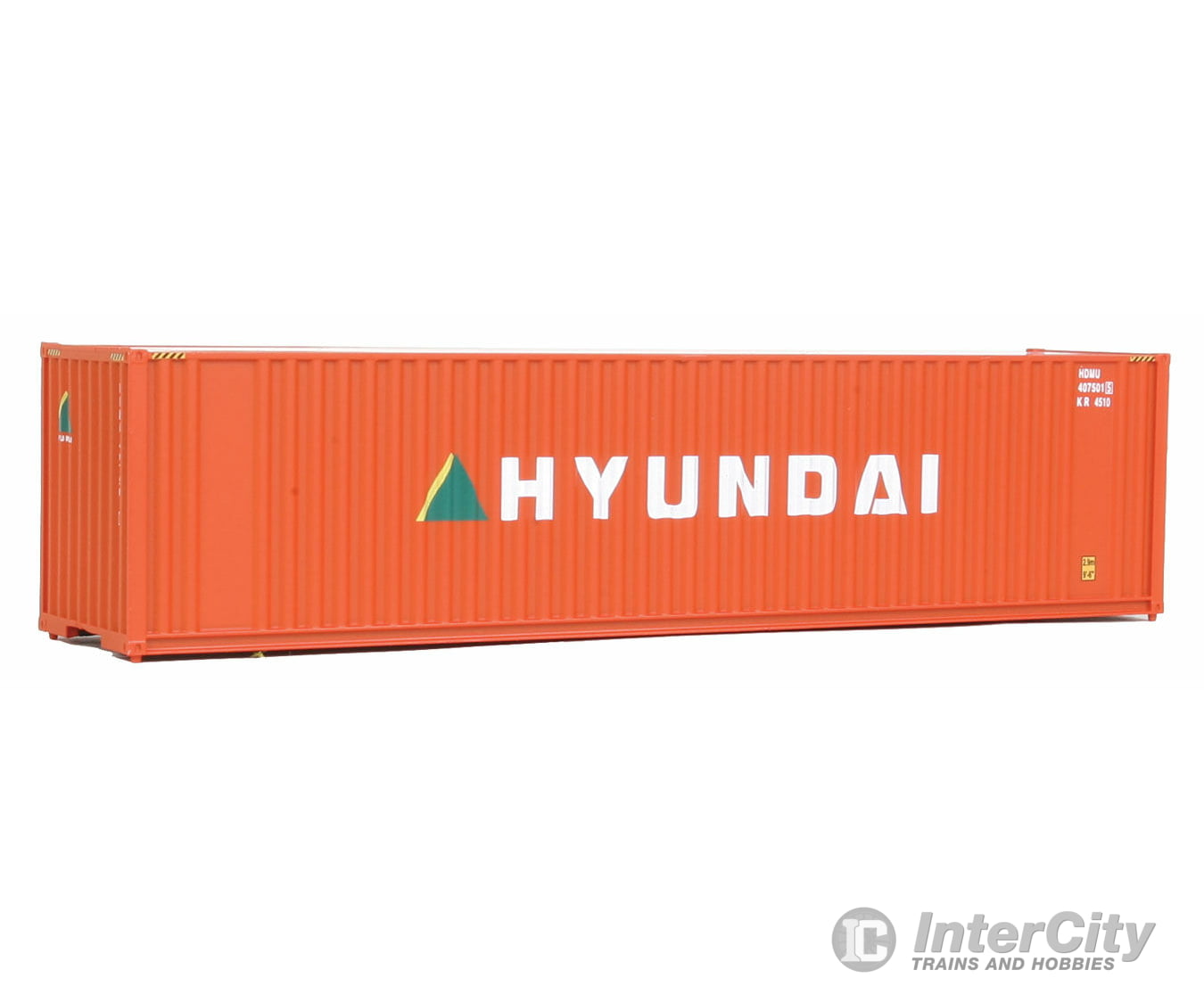 Walthers Scenemaster 8207 40’ Hi Cube Corrugated Container W/Flat Roof - Assembled -- Hyundai