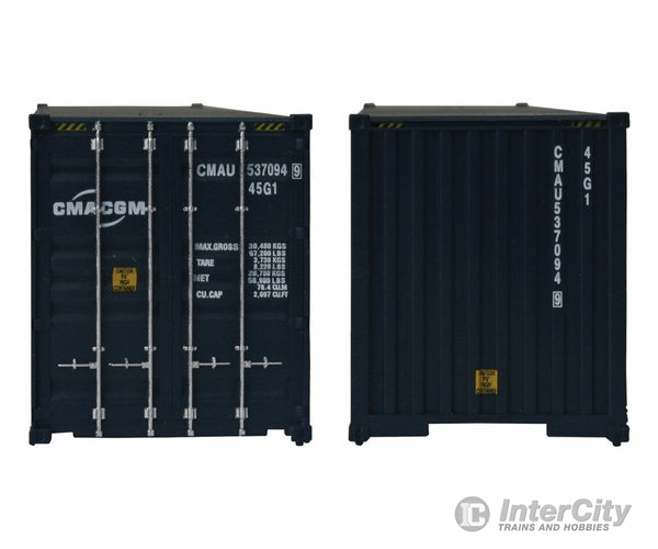 Walthers Scenemaster 8257 40 Hi Cube Corrugated Side Container - Assembled -- Cma-Cgm (New Logo)