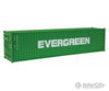 Walthers Scenemaster 8258 40 Hi Cube Corrugated Side Container - Assembled -- Evergreen Freight