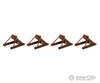 Walthers Scenemaster 83109 Assembled Track Bumper Pkg(4) -- Rust Brown Accessories