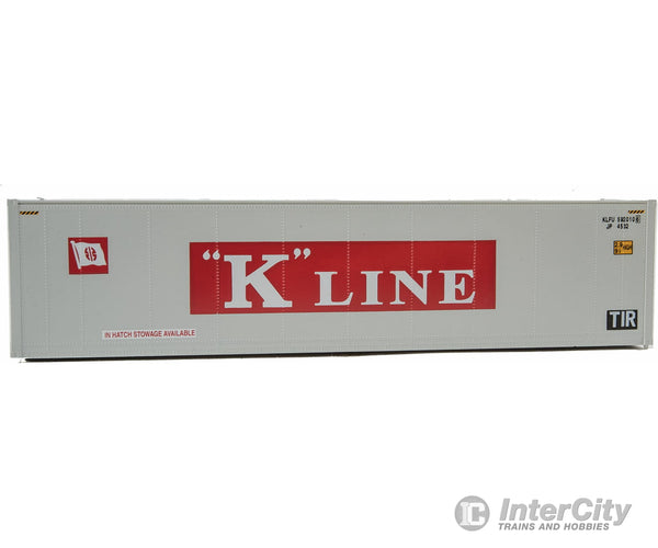 Walthers Scenemaster 8351 40 Hi Cube Smooth Side Reefer Container - Assembled -- K-Line (Grey Red