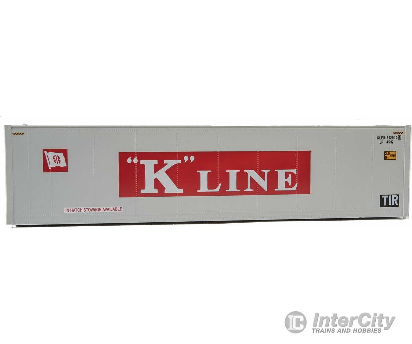 Walthers Scenemaster 8351 40 Hi Cube Smooth Side Reefer Container - Assembled -- K-Line (Grey Red