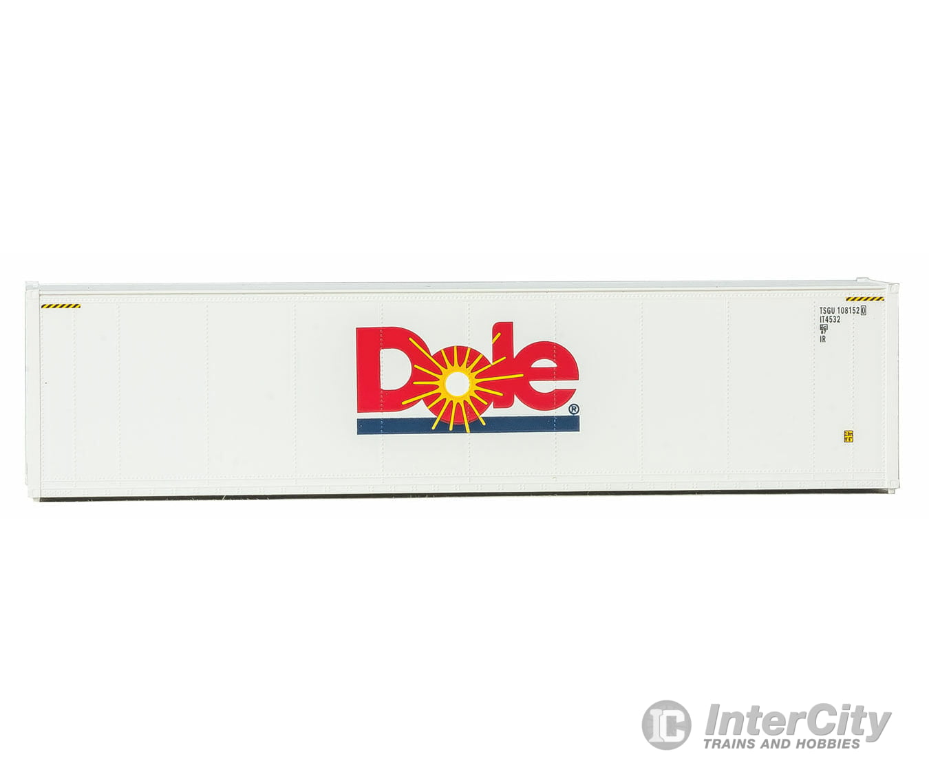 Walthers Scenemaster 8359 40’ Hi-Cube Smooth-Side Reefer Container - Assembled -- Dole (White Red