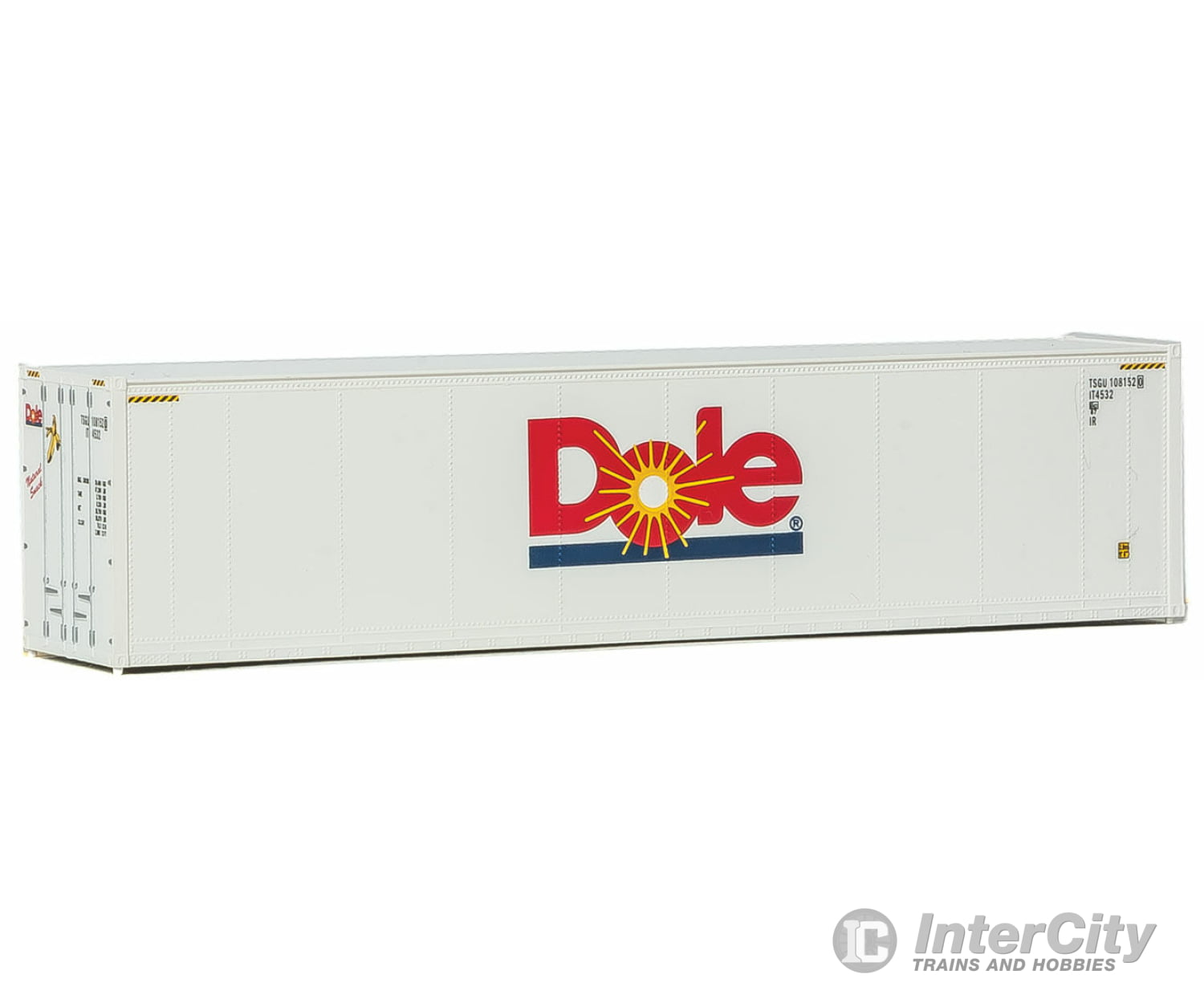 Walthers Scenemaster 8359 40’ Hi-Cube Smooth-Side Reefer Container - Assembled -- Dole (White Red