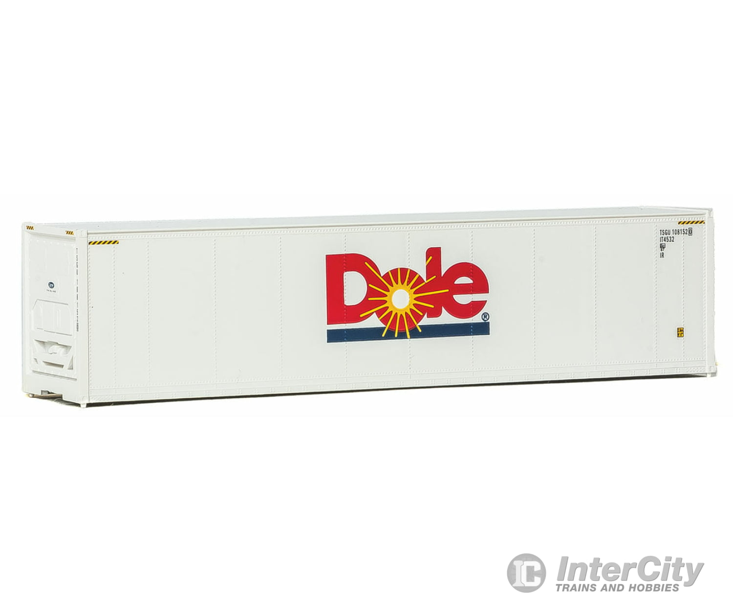 Walthers Scenemaster 8359 40’ Hi-Cube Smooth-Side Reefer Container - Assembled -- Dole (White Red