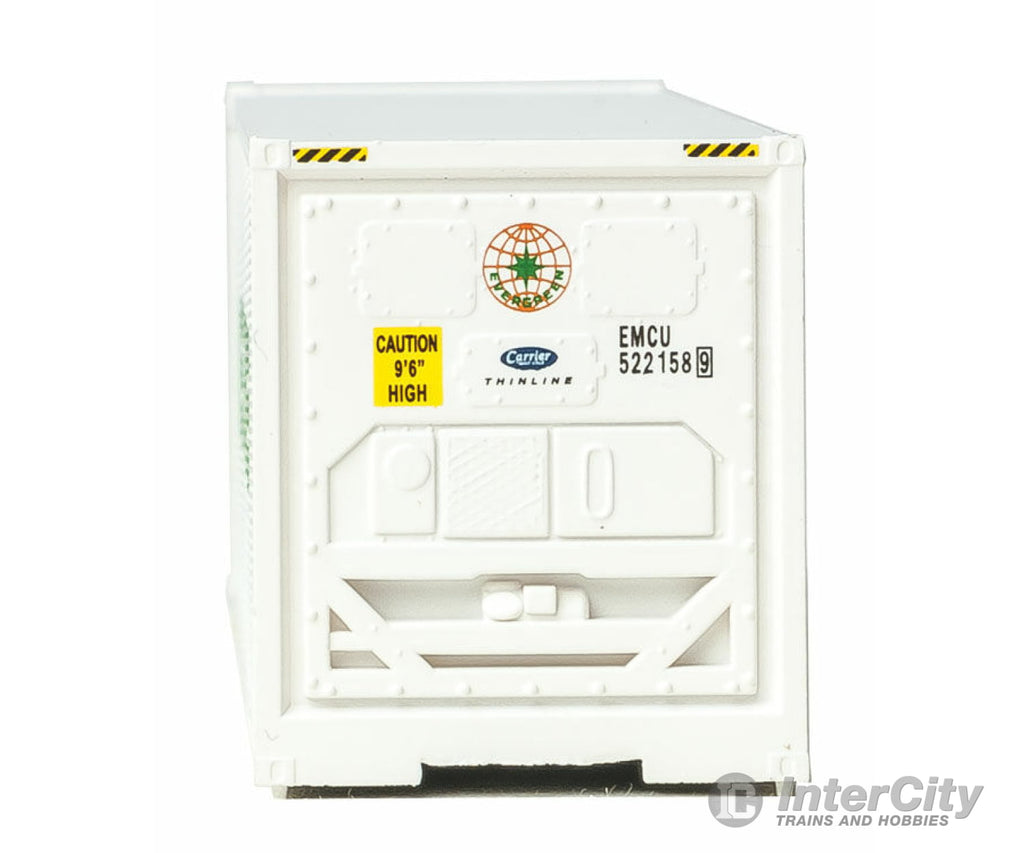 Walthers Scenemaster 8360 40 Hi-Cube Smooth-Side Reefer Container - Assembled -- Evergreen (White