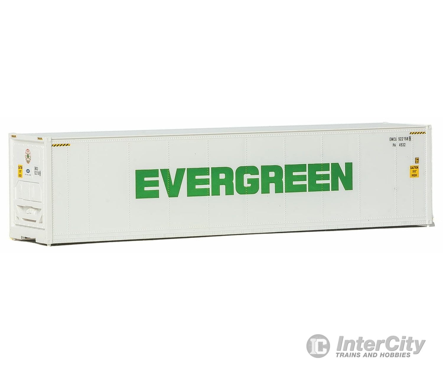 Walthers Scenemaster 8360 40 Hi-Cube Smooth-Side Reefer Container - Assembled -- Evergreen (White