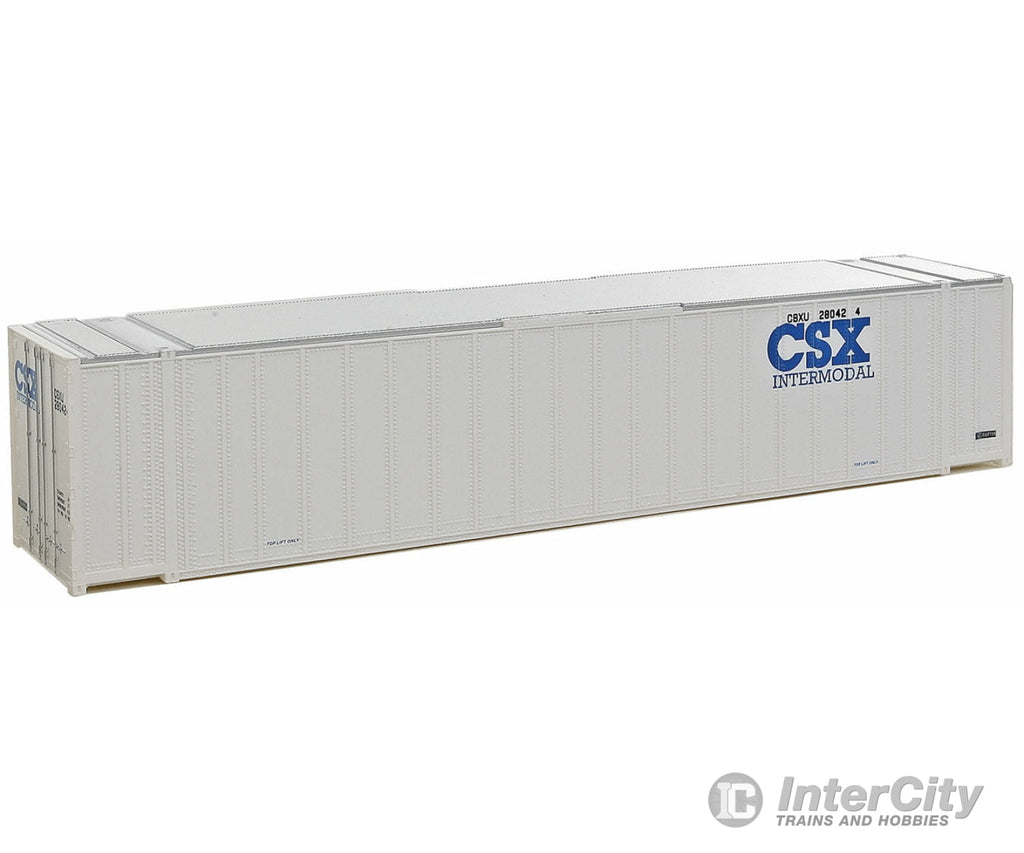 Walthers Scenemaster 8464 48’ Ribbed Side Container - Assembled -- Csx Intermodal (White Blue)