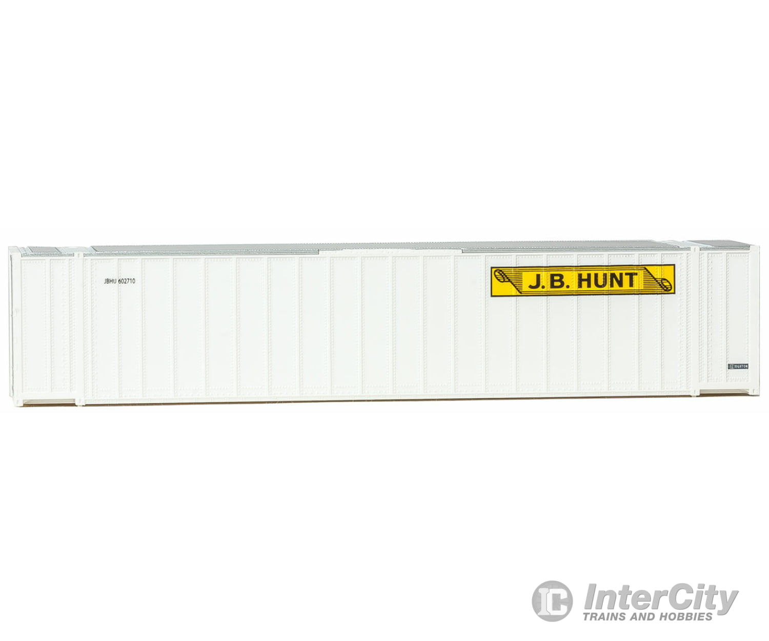 Walthers Scenemaster 8472 48’ Ribbed-Side Container - Assembled -- J.b. Hunt (White Yellow Black)