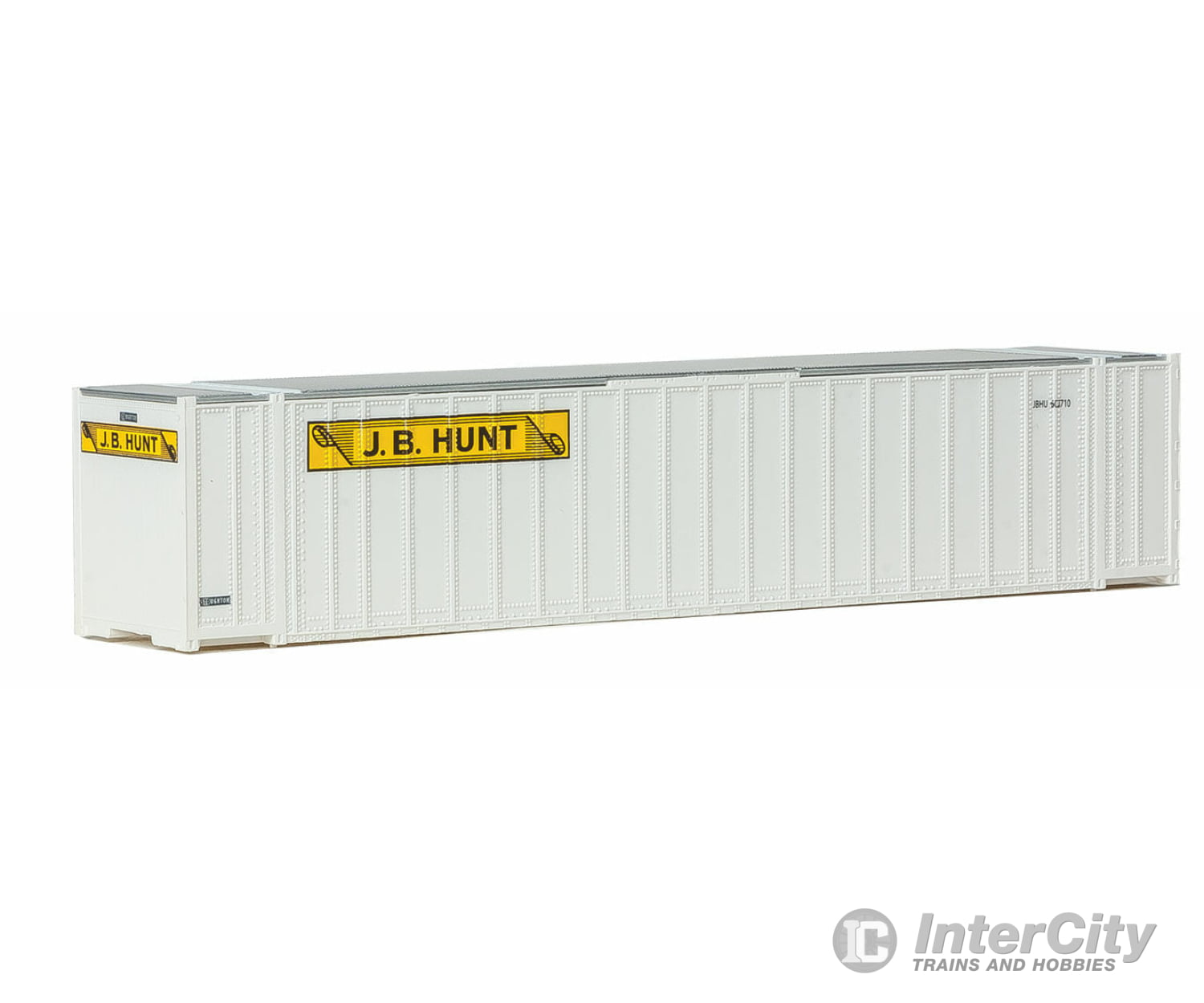 Walthers Scenemaster 8472 48’ Ribbed-Side Container - Assembled -- J.b. Hunt (White Yellow Black)