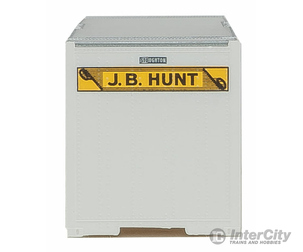 Walthers Scenemaster 8472 48’ Ribbed-Side Container - Assembled -- J.b. Hunt (White Yellow Black)