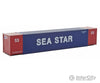 Walthers Scenemaster 8517 53’ Singamas Corrugated-Side Container - Ready To Run -- Sea Star (Blue