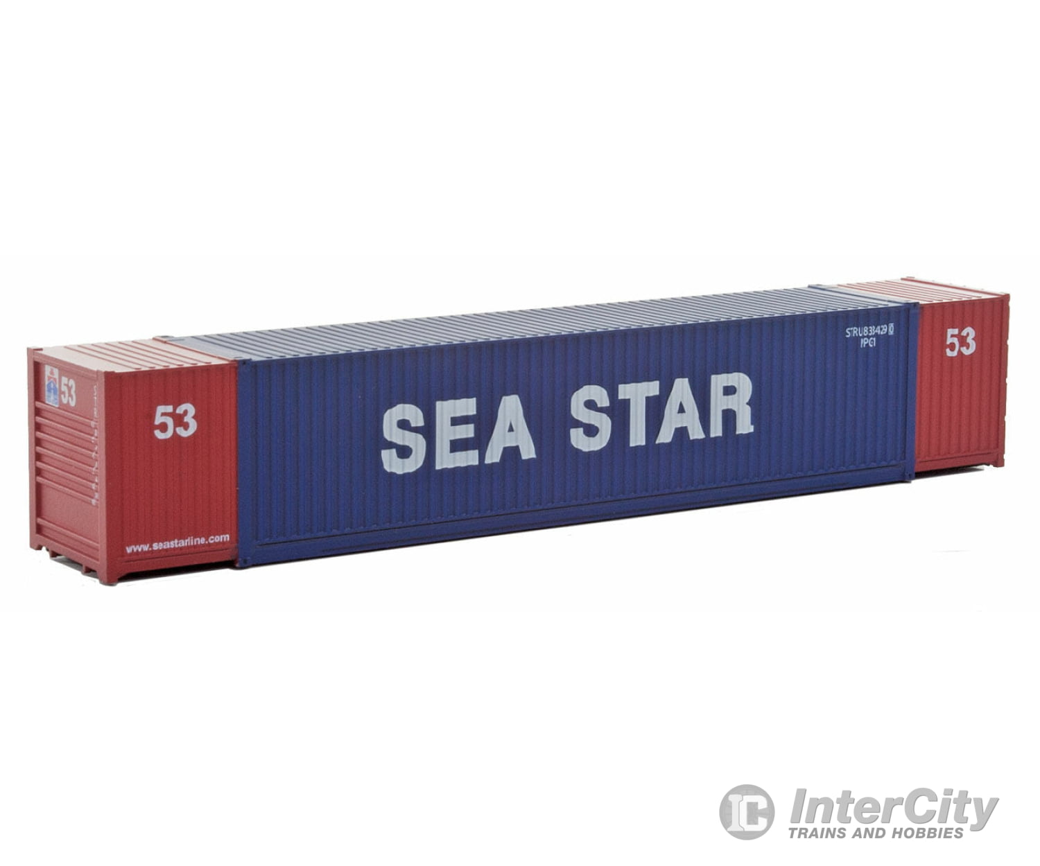 Walthers Scenemaster 8517 53’ Singamas Corrugated-Side Container - Ready To Run -- Sea Star (Blue