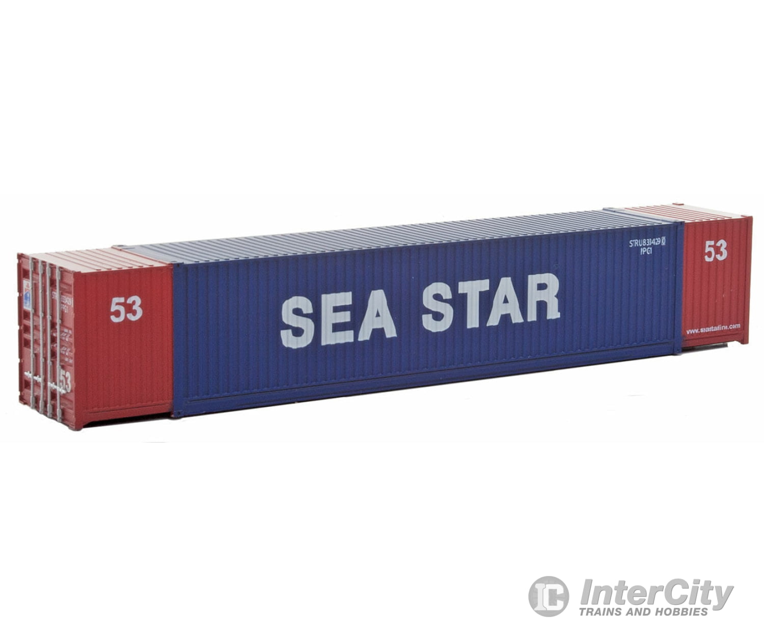 Walthers Scenemaster 8517 53’ Singamas Corrugated-Side Container - Ready To Run -- Sea Star (Blue