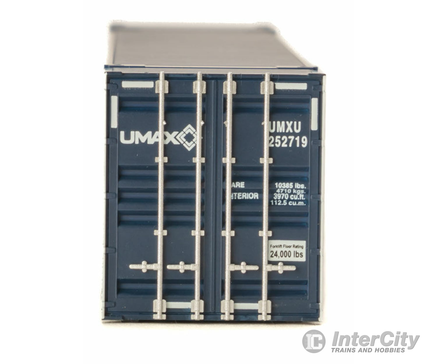 Walthers Scenemaster 8524 53’ Singamas Corrugated-Side Container - Assembled -- Umax (Blue White)