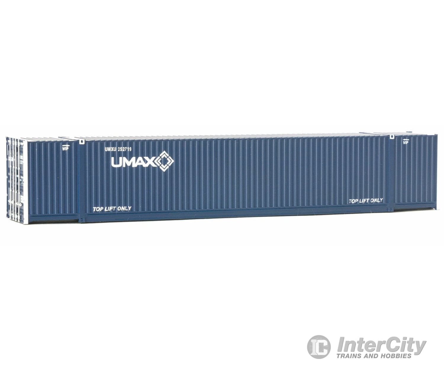 Walthers Scenemaster 8524 53’ Singamas Corrugated-Side Container - Assembled -- Umax (Blue White)