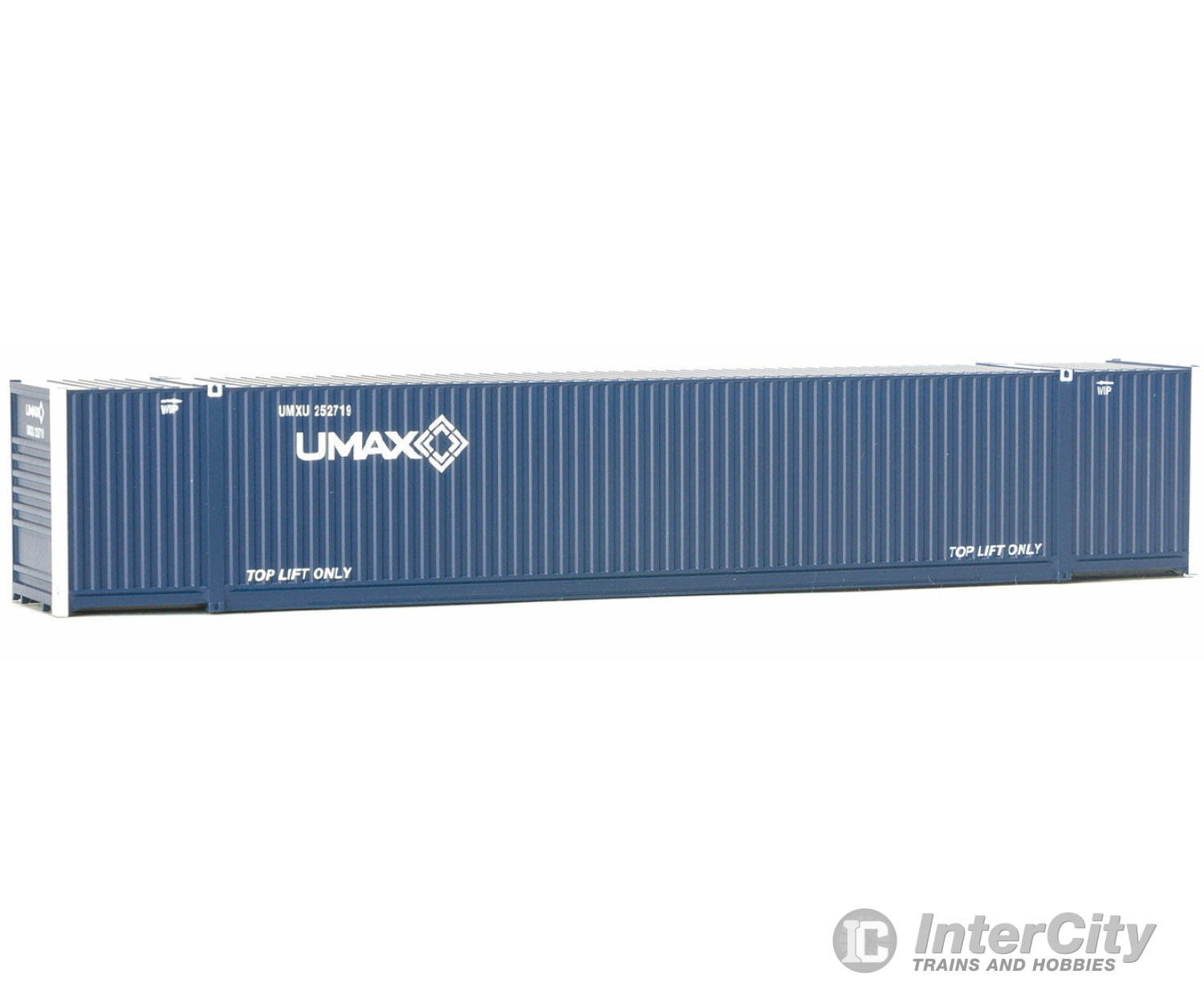 Walthers Scenemaster 8524 53’ Singamas Corrugated-Side Container - Assembled -- Umax (Blue White)