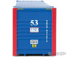 Walthers Scenemaster 8535 53’ Singamas Corrugated-Side Container - Assembled -- Pacer (Blue White