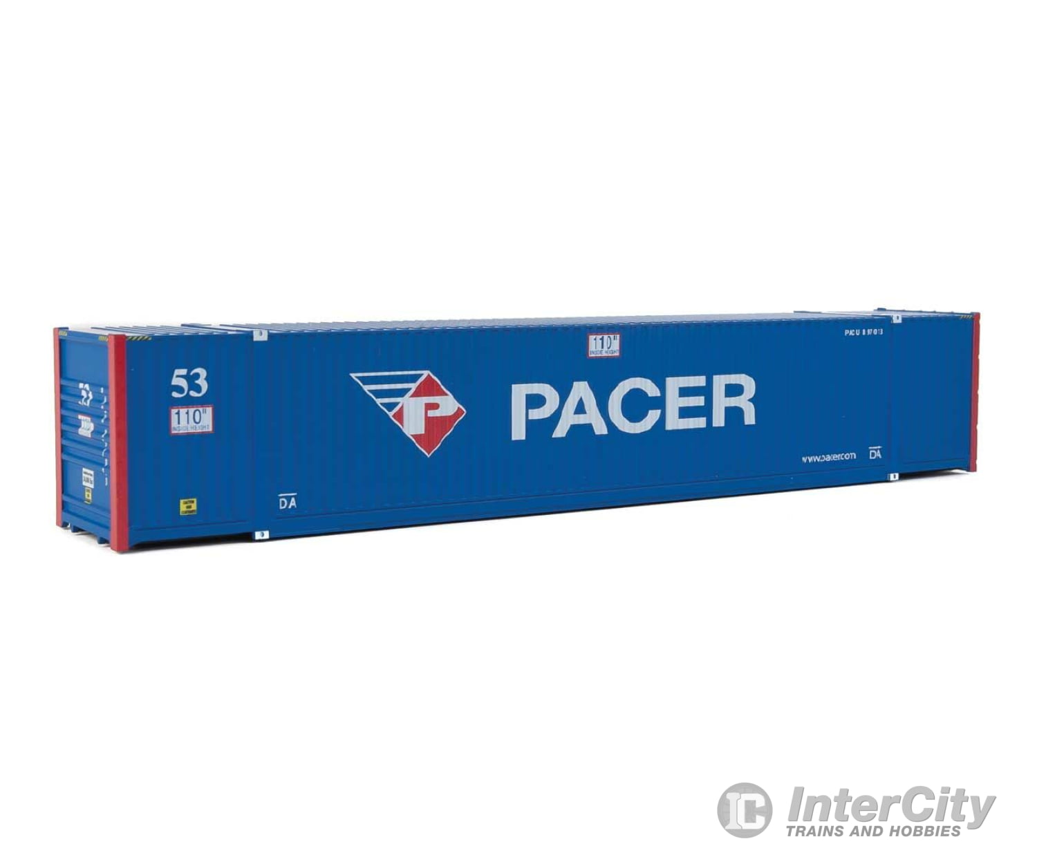 Walthers Scenemaster 8535 53’ Singamas Corrugated-Side Container - Assembled -- Pacer (Blue White