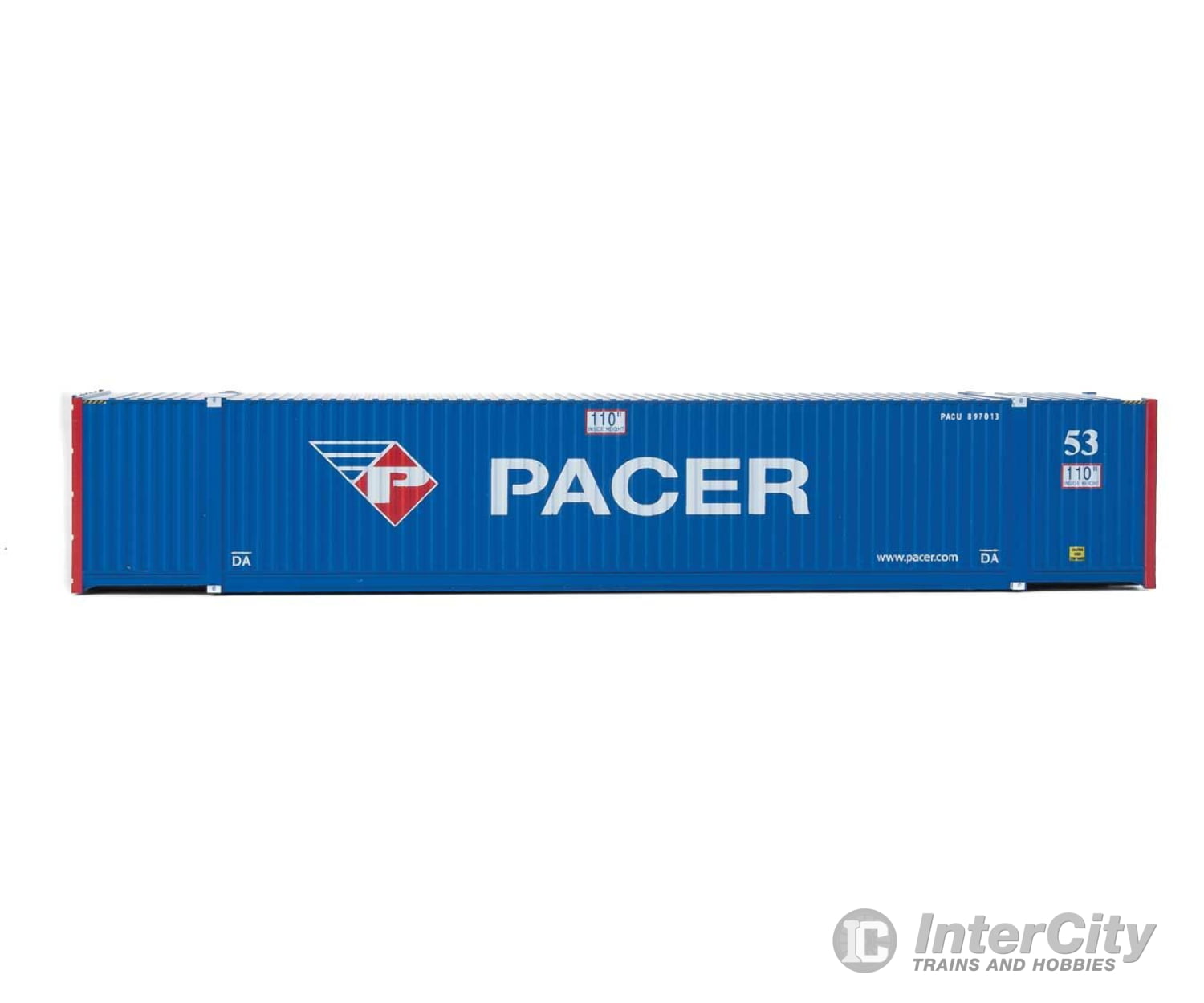 Walthers Scenemaster 8535 53’ Singamas Corrugated-Side Container - Assembled -- Pacer (Blue White