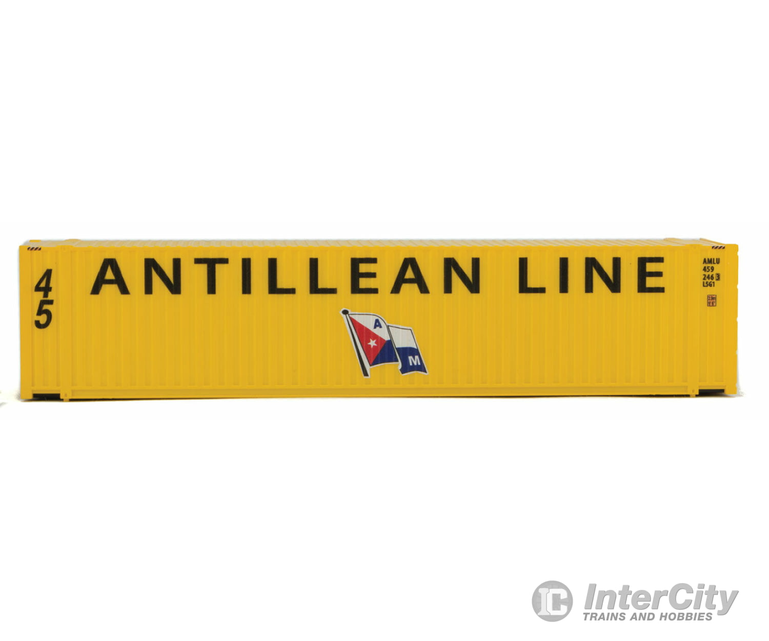 Walthers Scenemaster 8551 45’ Cimc Container - Assembled -- Antillean Line (Yellow Black Blue