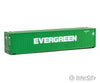 Walthers Scenemaster 8554 45’ Cimc Container - Assembled -- Evergreen (Green White) Freight Loads