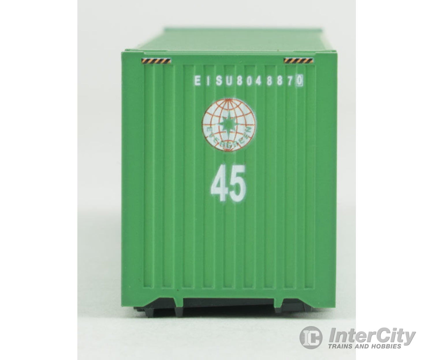 Walthers Scenemaster 8554 45’ Cimc Container - Assembled -- Evergreen (Green White) Freight Loads