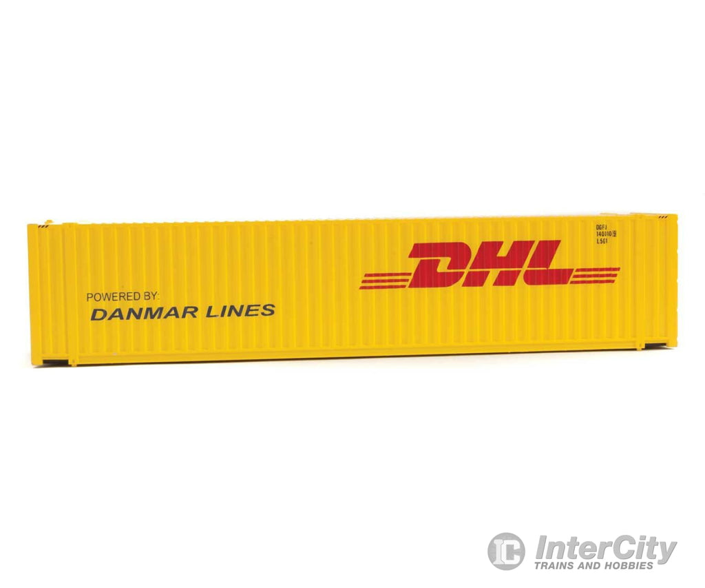 Walthers Scenemaster 8560 45’ Cimc Container - Assembled -- Dhl (Yellow Red) Freight Loads &