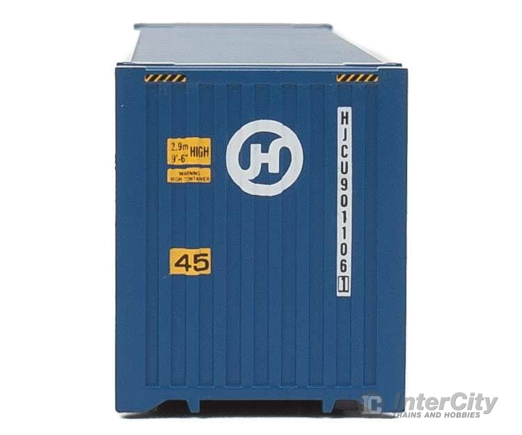 Walthers Scenemaster 8561 45’ Cimc Container - Assembled -- Hanjin (Blue White) Freight Loads &